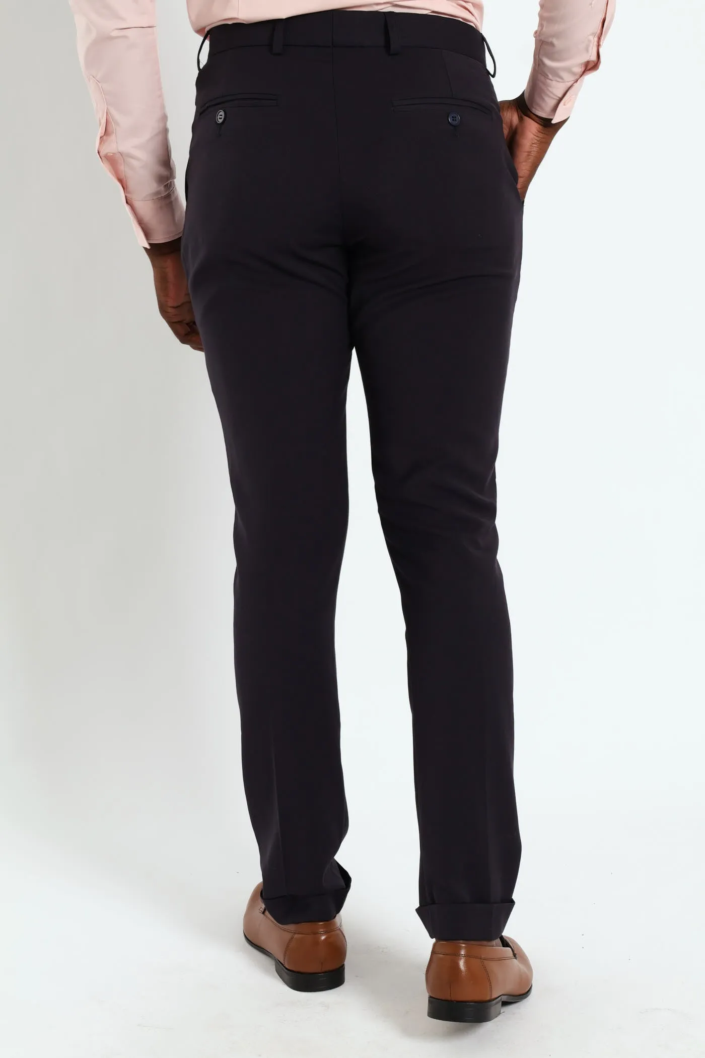 Pleated Trouser - Navy