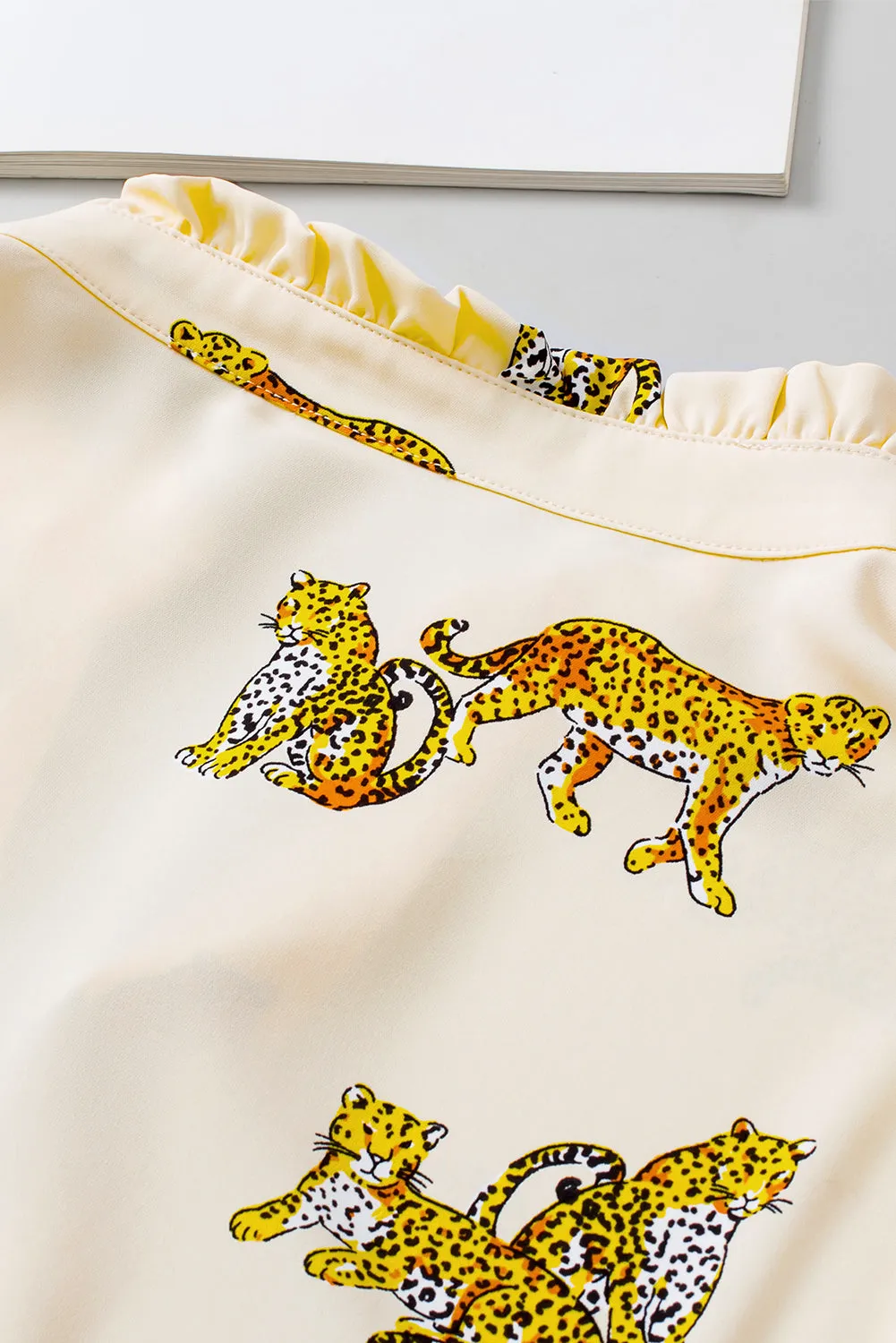 Plus Size Cheetah Puff Blouse