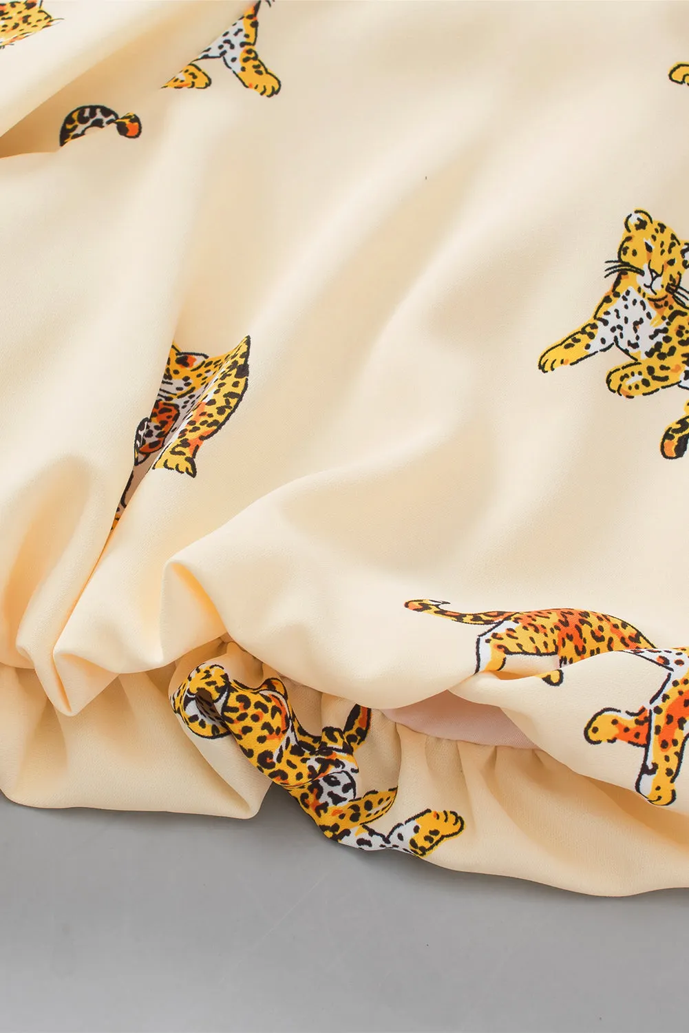 Plus Size Cheetah Puff Blouse