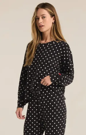 Polka Dot Brushed Knit Top