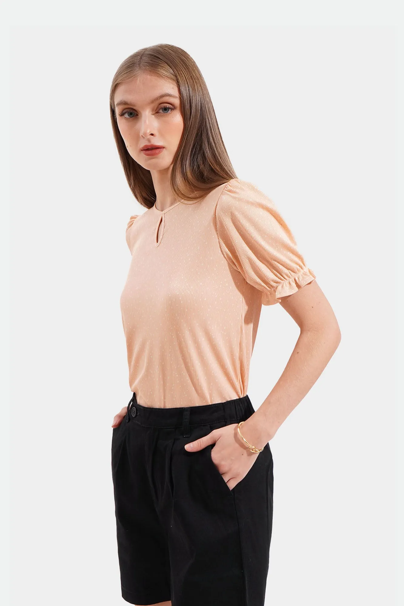 Polka Puff Sleeve Tee