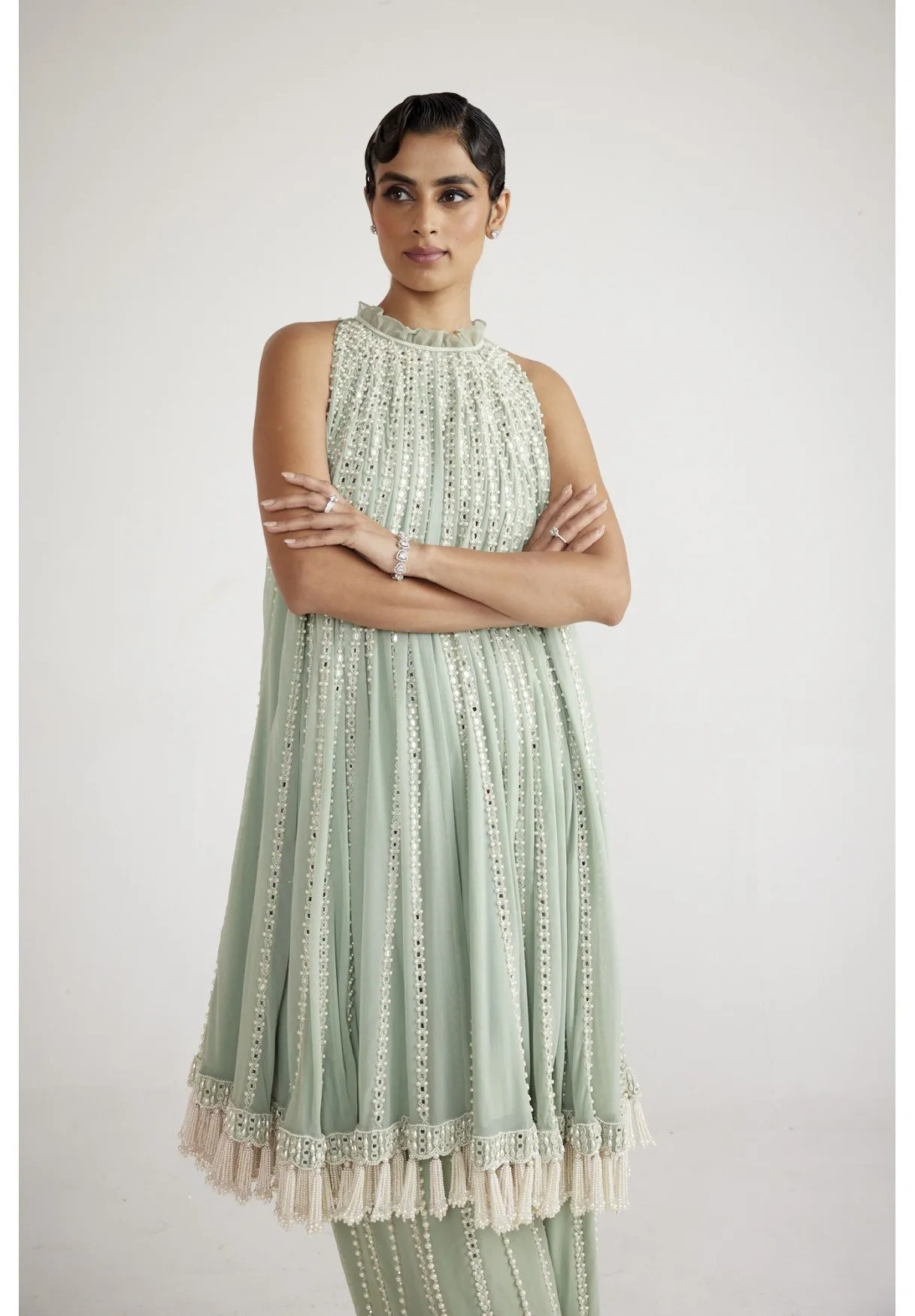 Powder Mint Green Chandelier Drop Kurta Set