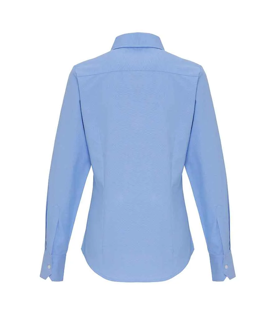 Premier Ladies Long Sleeve Striped Oxford Shirt