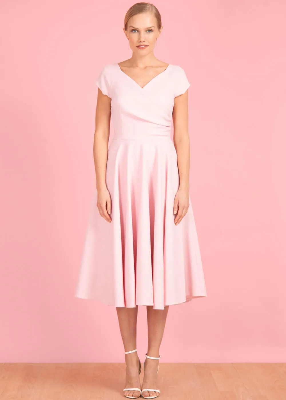 Pretty Dress Company Hourglass 50's Swing Dress Pale Pink
