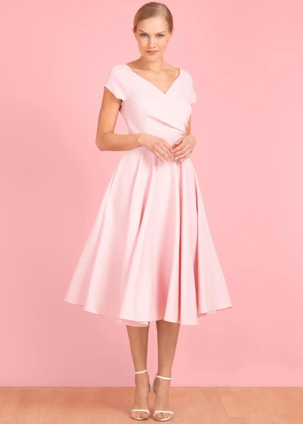 Pretty Dress Company Hourglass 50's Swing Dress Pale Pink
