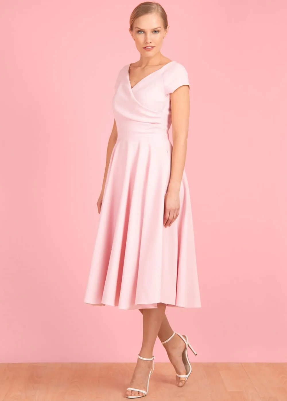 Pretty Dress Company Hourglass 50's Swing Dress Pale Pink