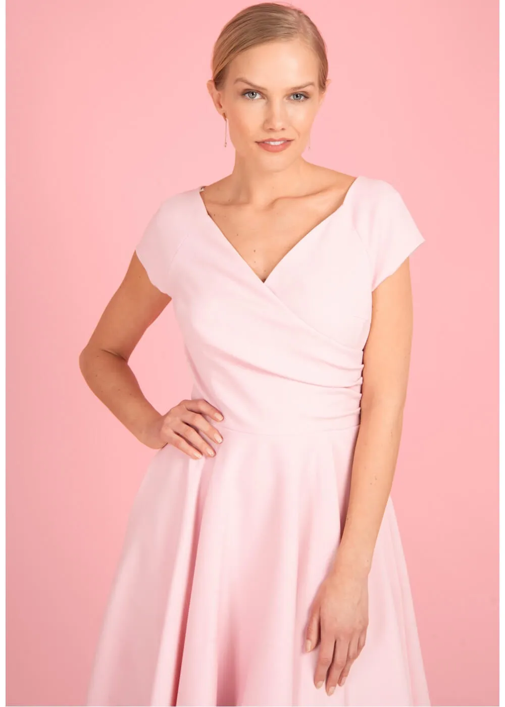 Pretty Dress Company Hourglass 50's Swing Dress Pale Pink