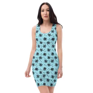 Pretty Meadow All Over Print Fitted Dress
