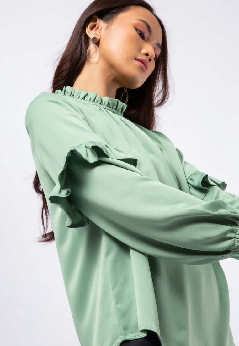 Puff Sleeve Frill Blouse