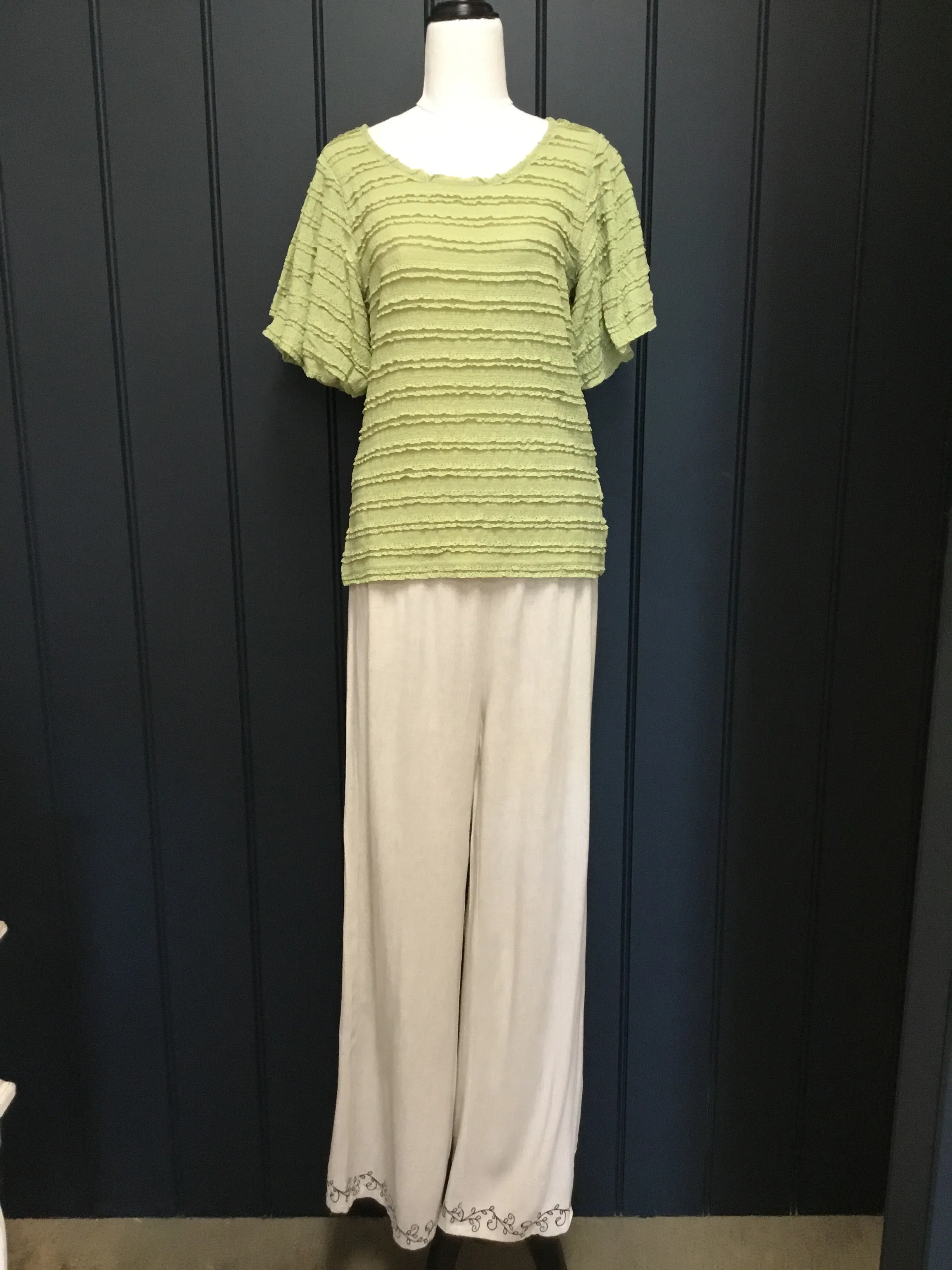 Puff Sleeve Green Top