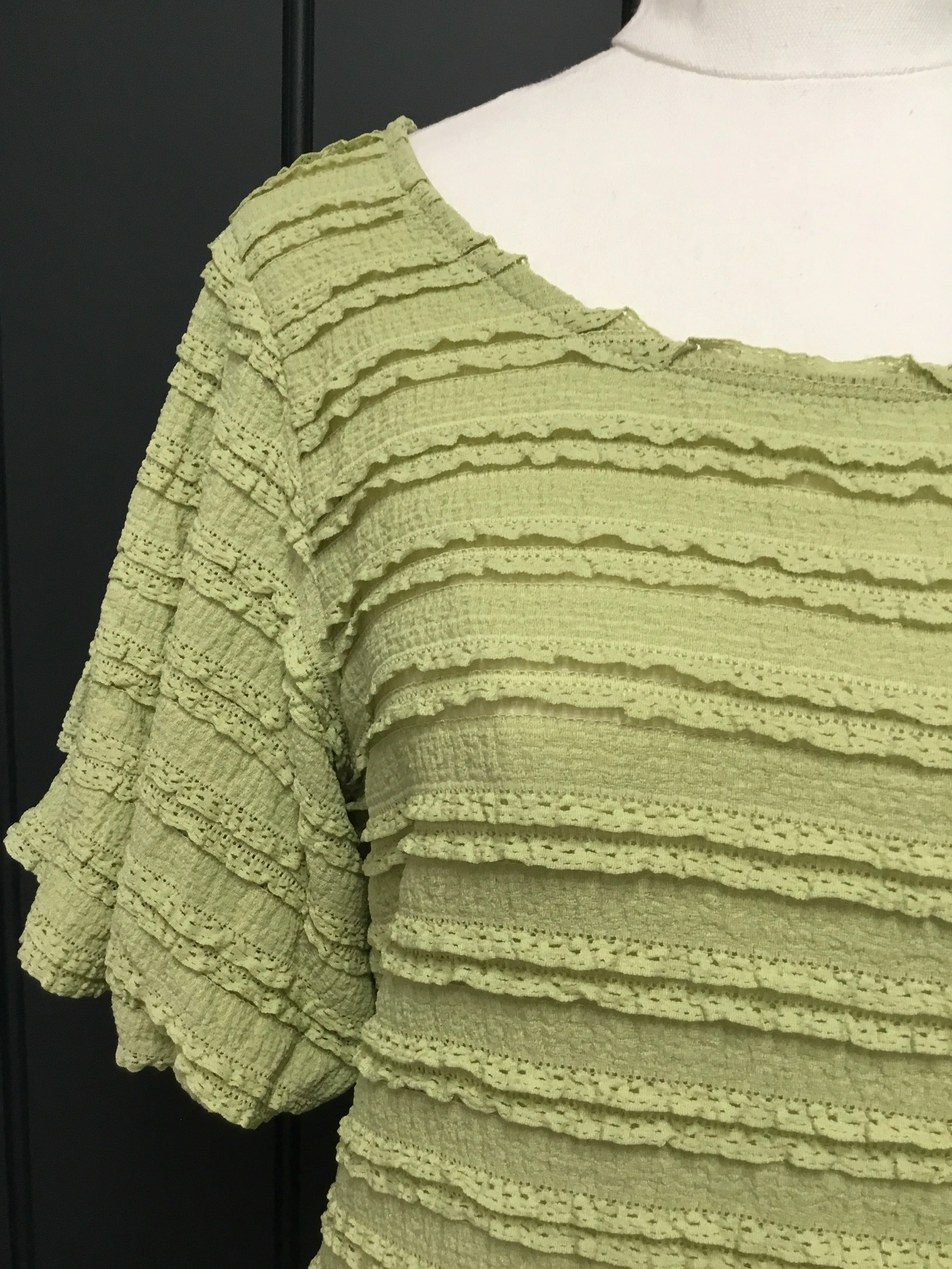 Puff Sleeve Green Top