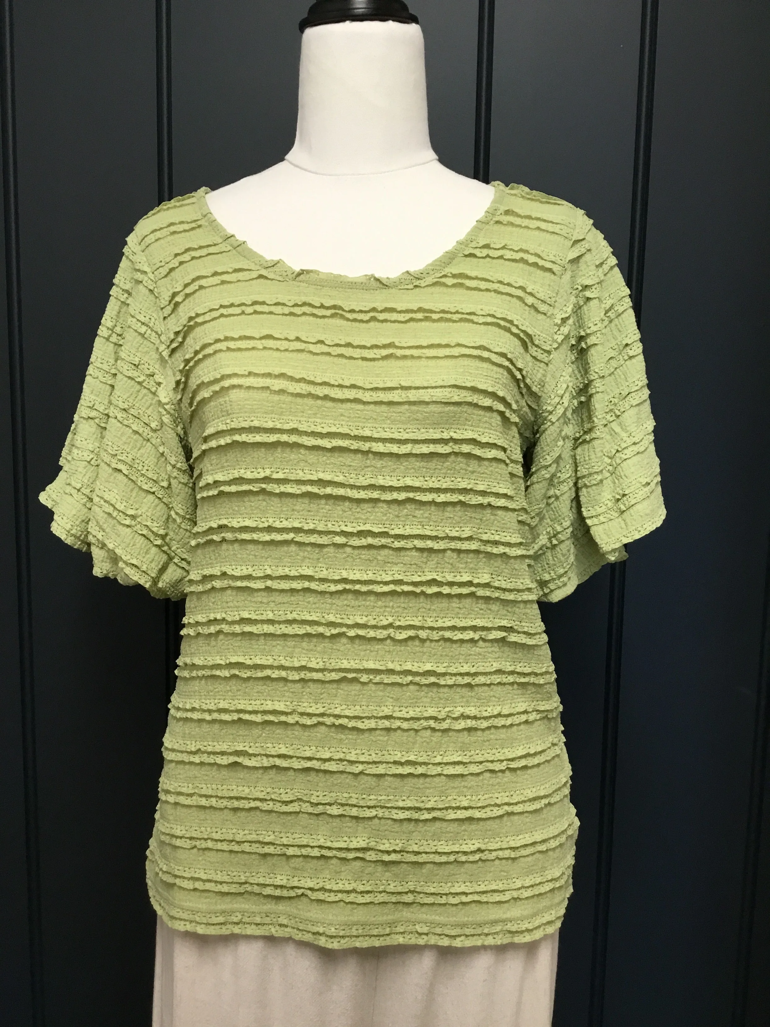 Puff Sleeve Green Top