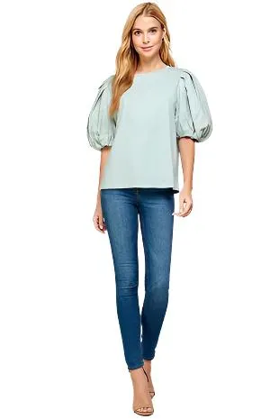 Puff Sleeve Knit Jersey Top