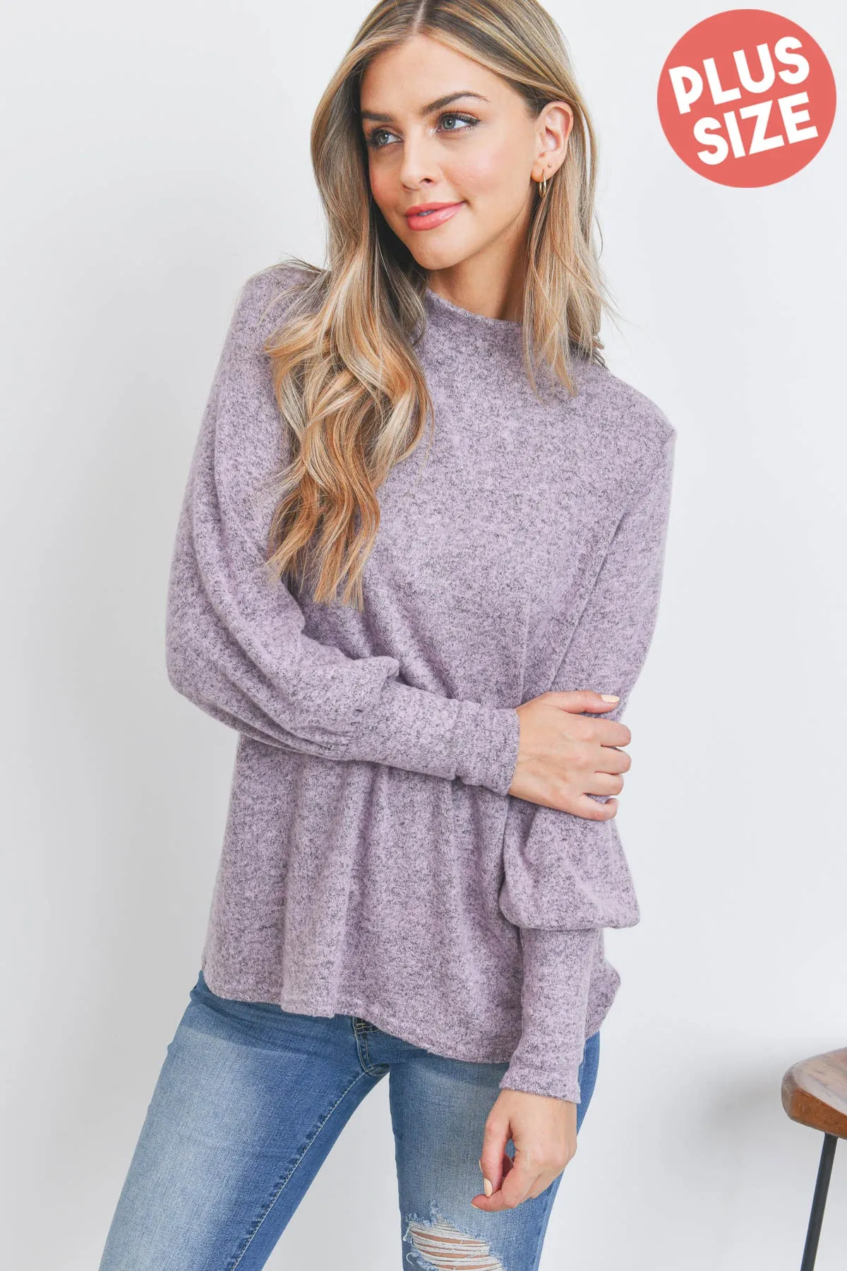 Puff Sleeve Mock Neck Top