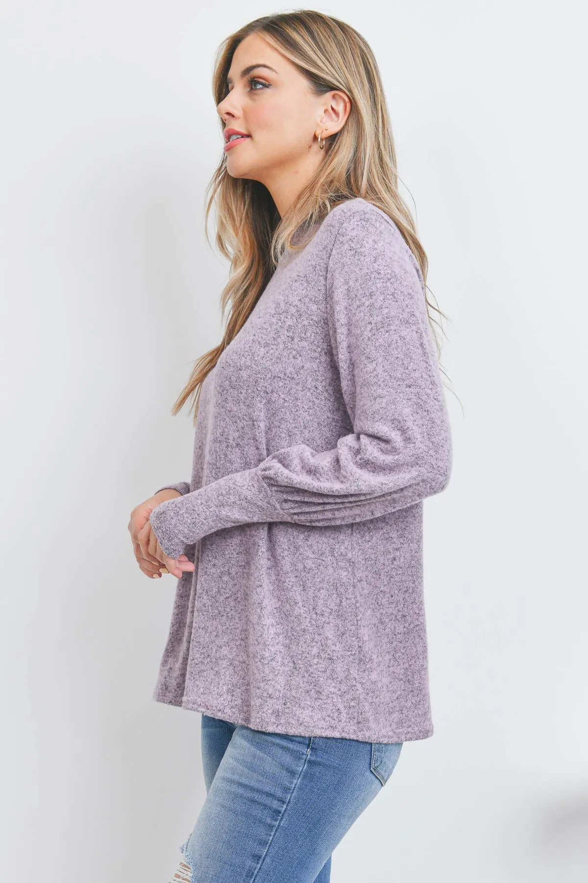 Puff Sleeve Mock Neck Top