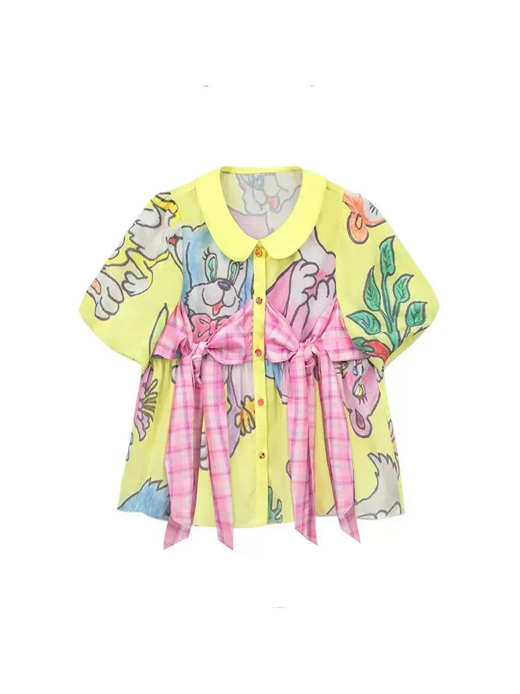Puff sleeve original short sleeve top【s0000008722】