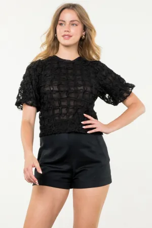 Puff Sleeve Textured Top THS1581