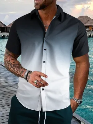QA Homme Men Ombre Button Up Shirt Without Tee