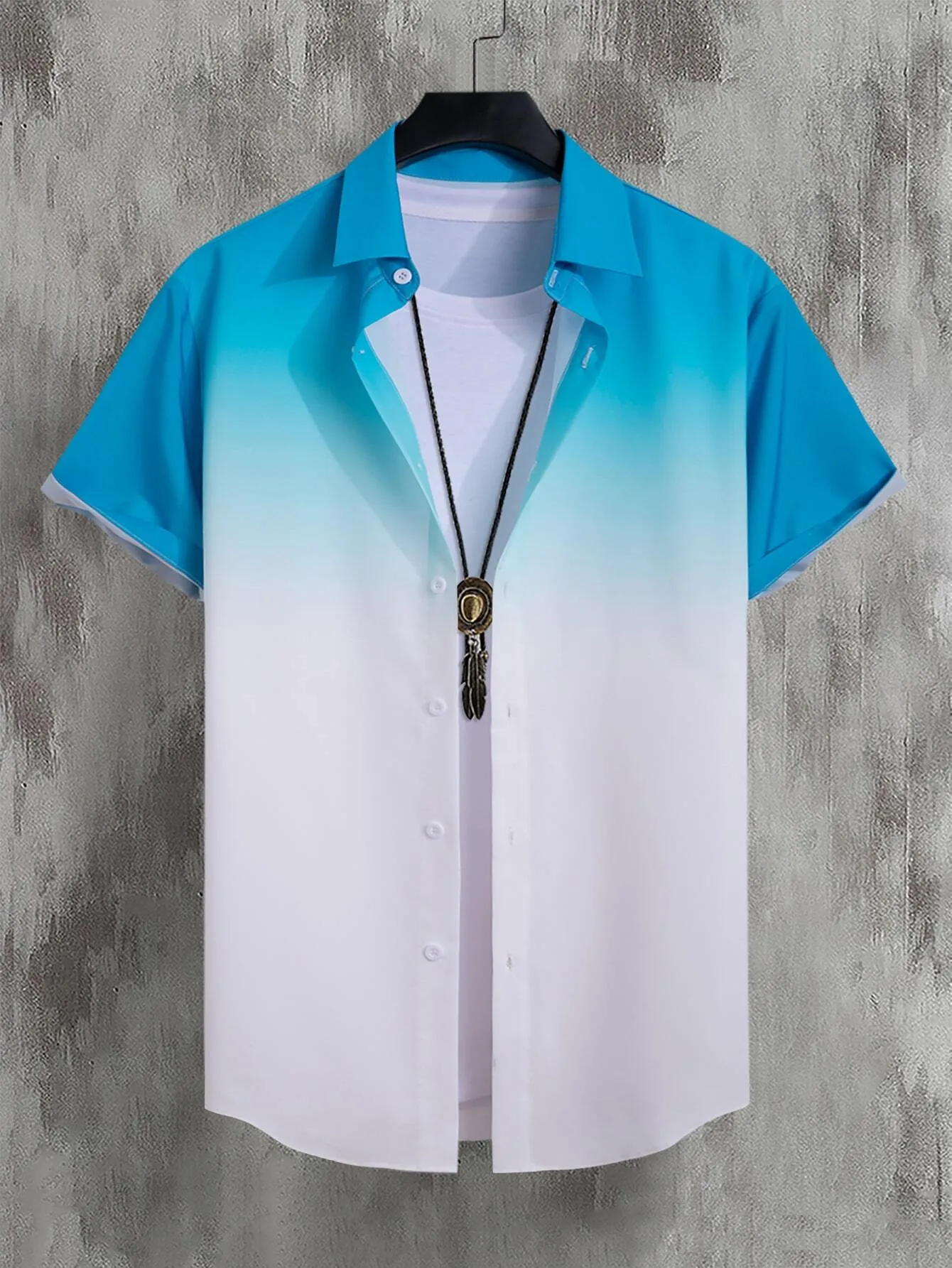 QA Homme Men Ombre Button Up Shirt Without Tee