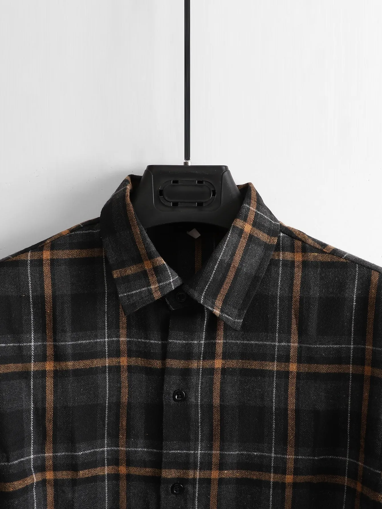 QA Homme Men Plaid Print Shirt Without Tee