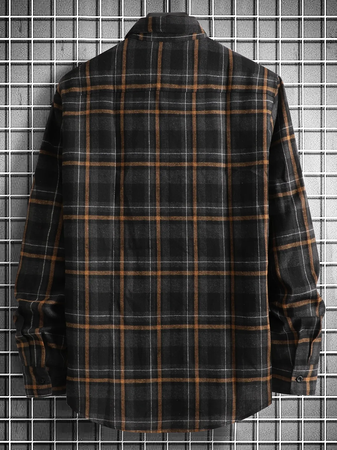 QA Homme Men Plaid Print Shirt Without Tee