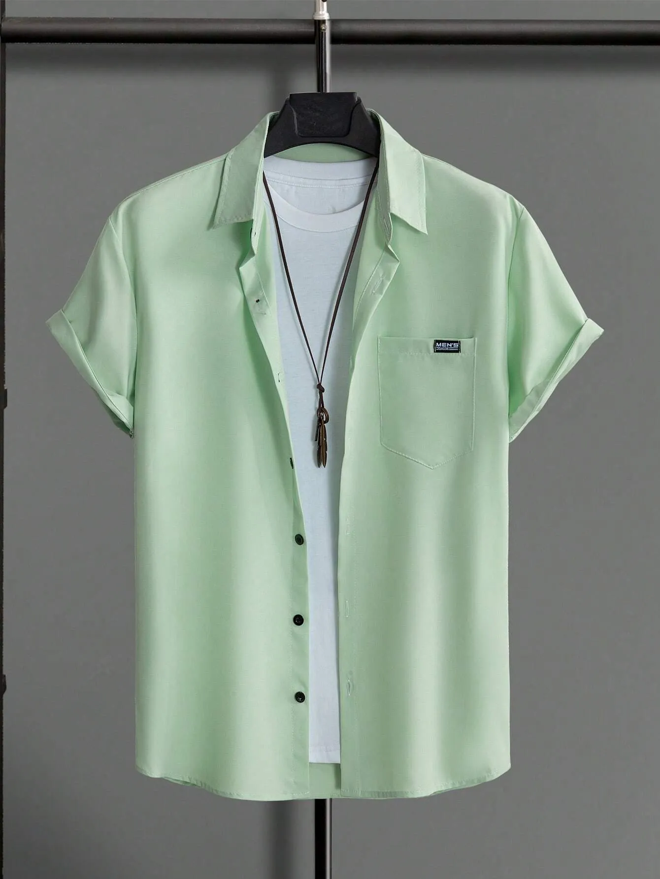 QA Hypemode Men Letter Patched Detail Shirt Without Tee