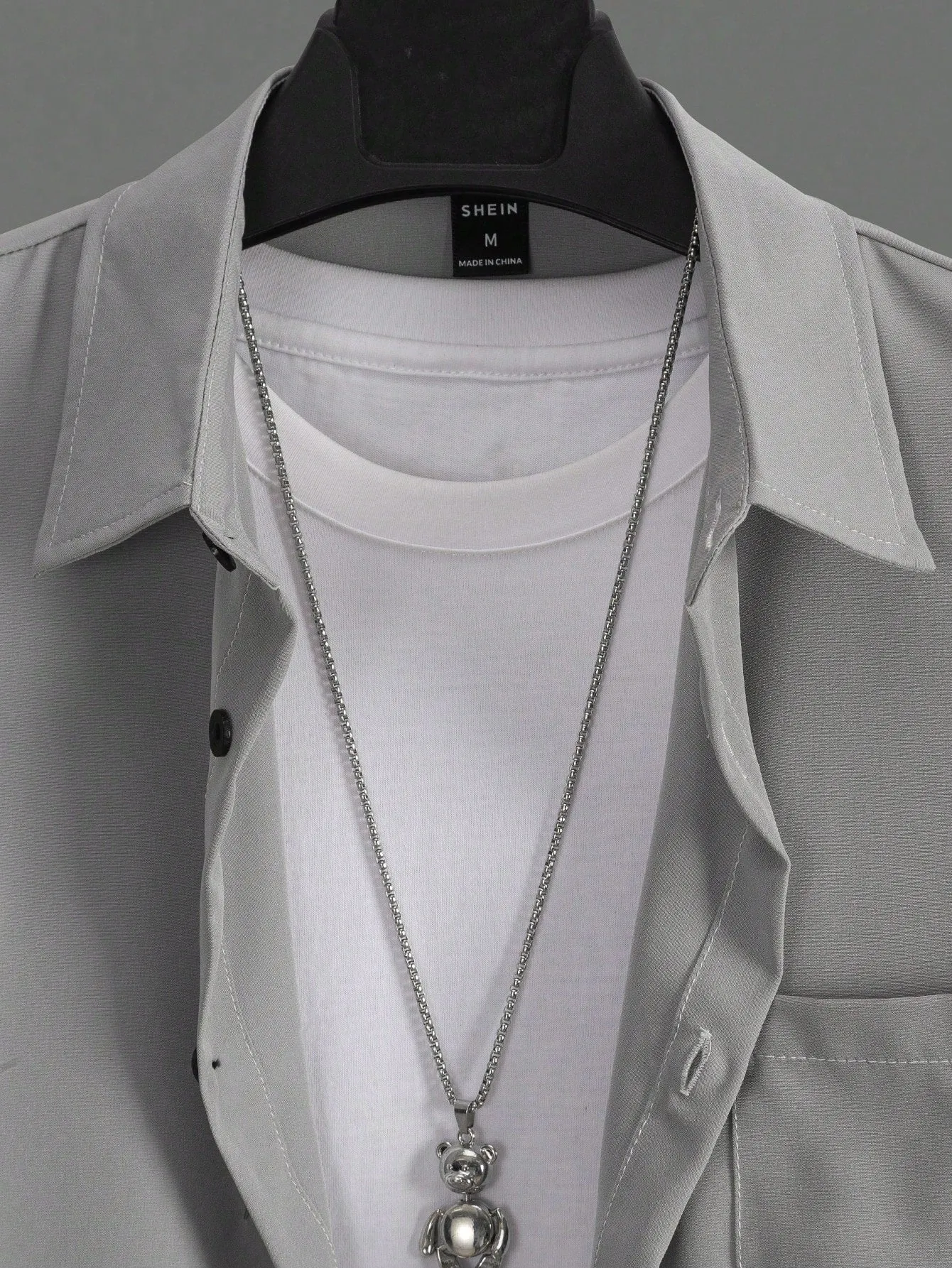 QA Hypemode Men Letter Patched Detail Shirt Without Tee