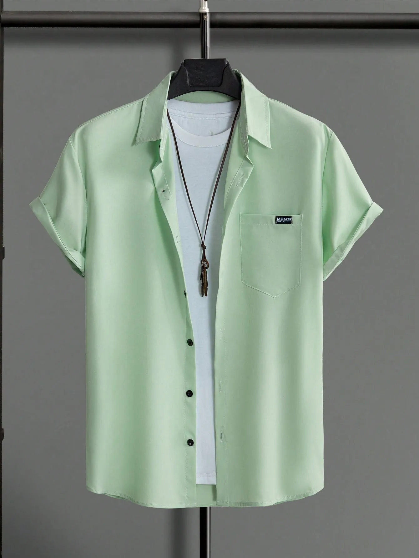 QA Hypemode Men Letter Patched Detail Shirt Without Tee
