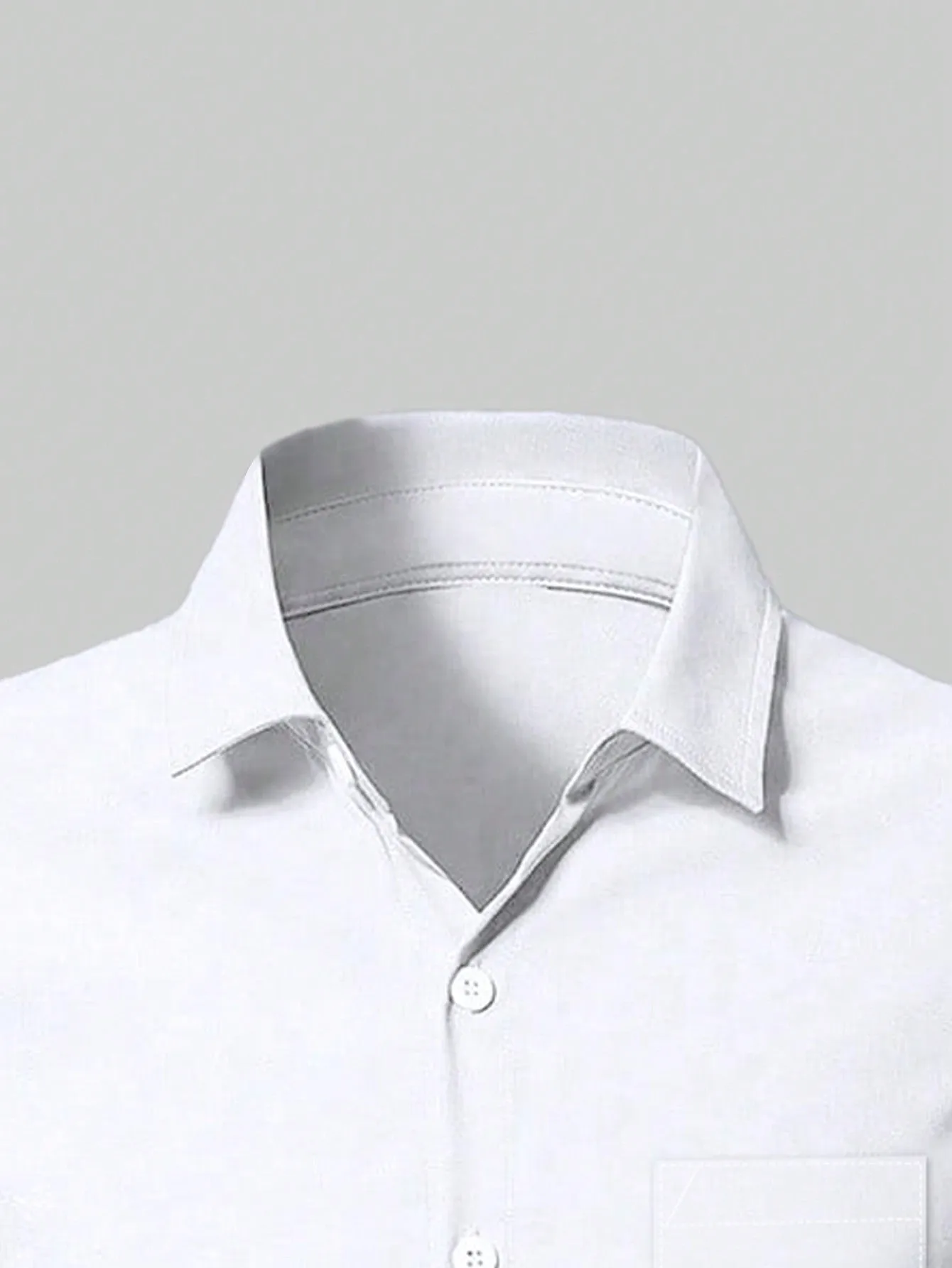 QA Mode Men's Plus Size Solid Color Simple Daily Long Sleeve Shirt