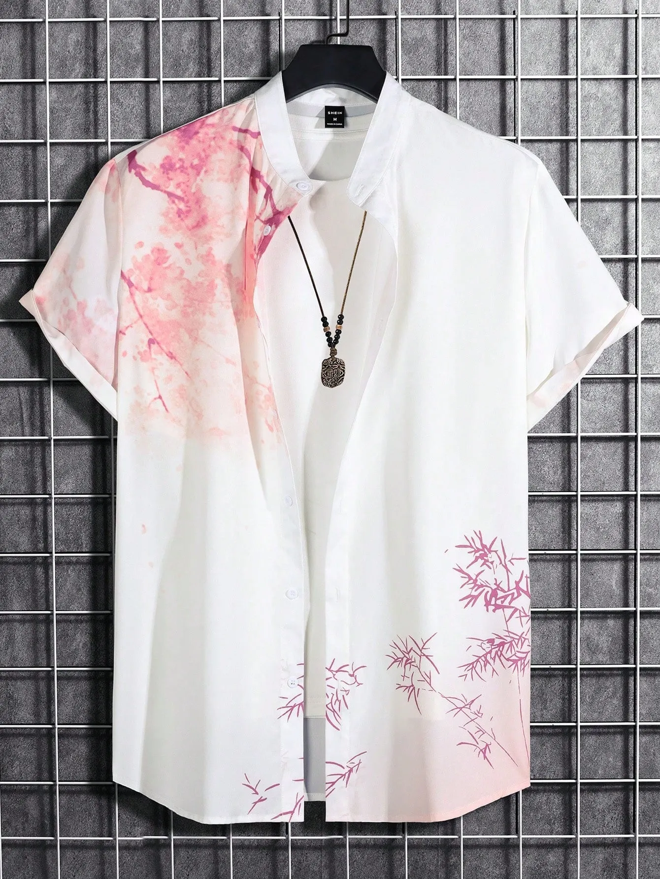 QA RSRT Men 1pc Plants Print Shirt