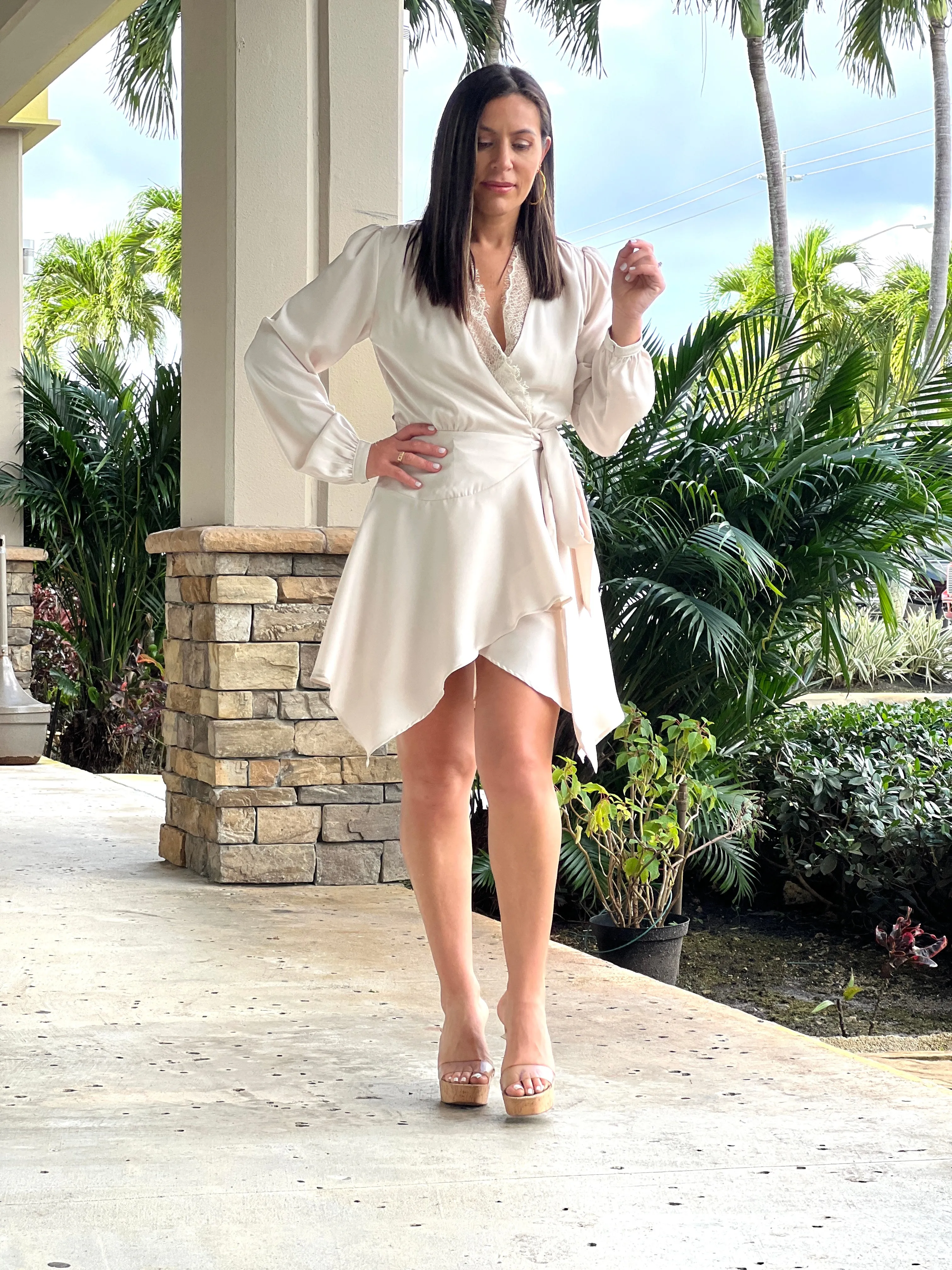 "Juliette" Long Sleeve Wrap Dress
