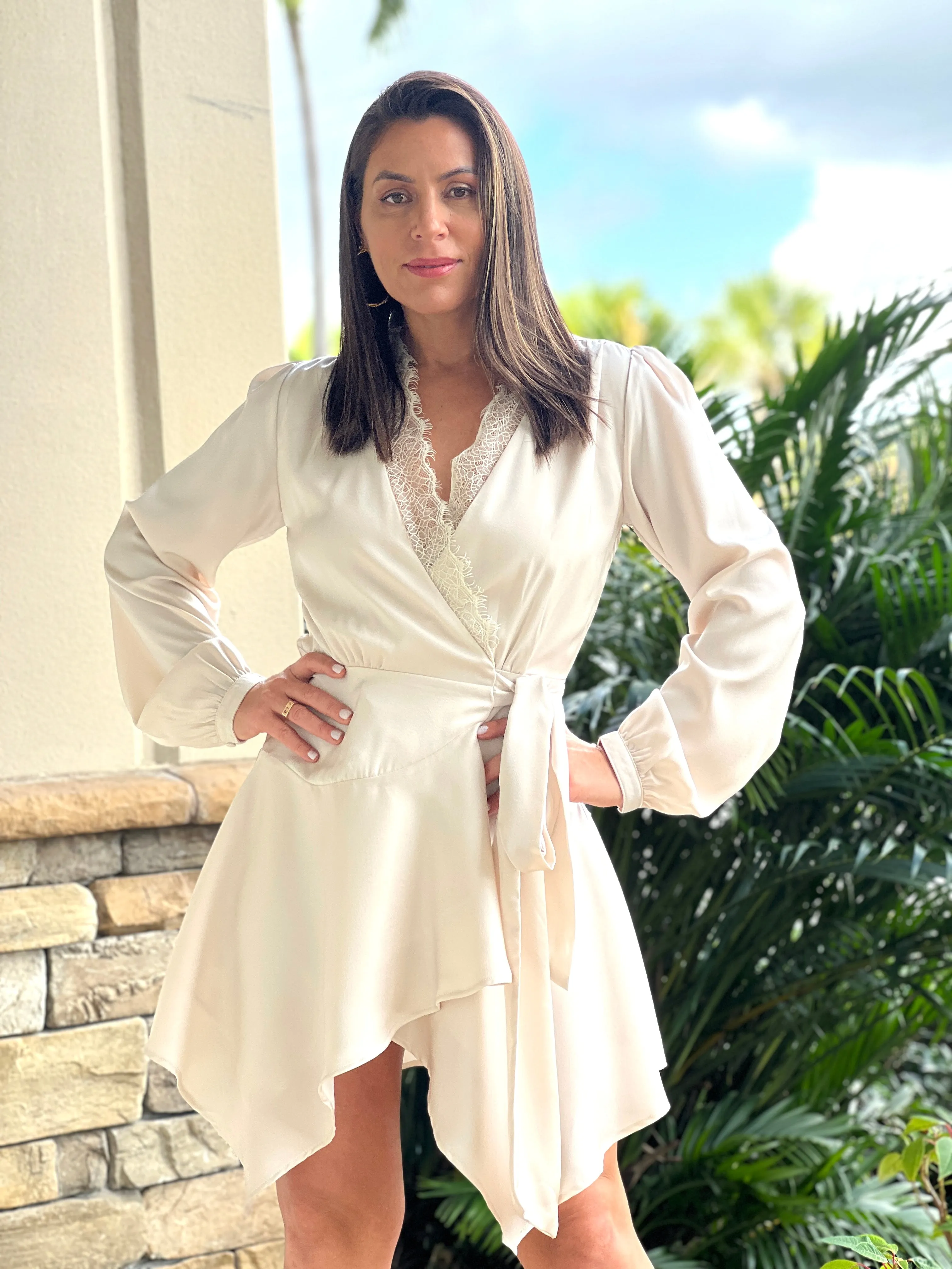 "Juliette" Long Sleeve Wrap Dress