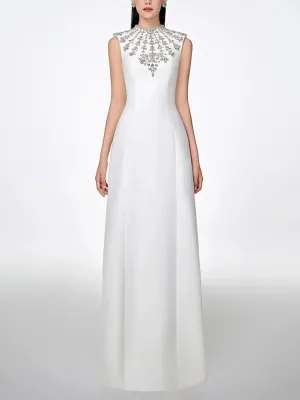 Ramona Splice Round Neck Sleeveless Black Banquet Dress