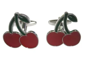 Red Cherry Fruit Cufflinks