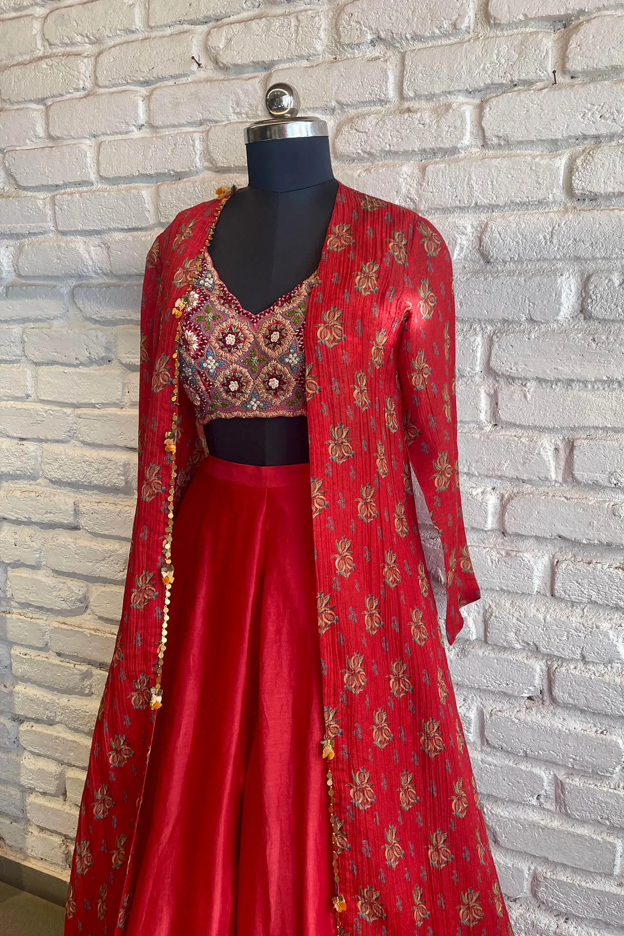 Red croptop – cape set