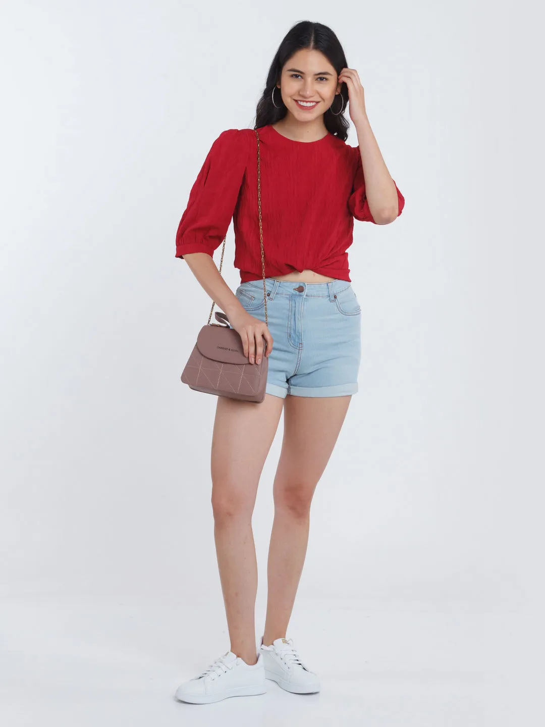 Red Puff Sleeve Top