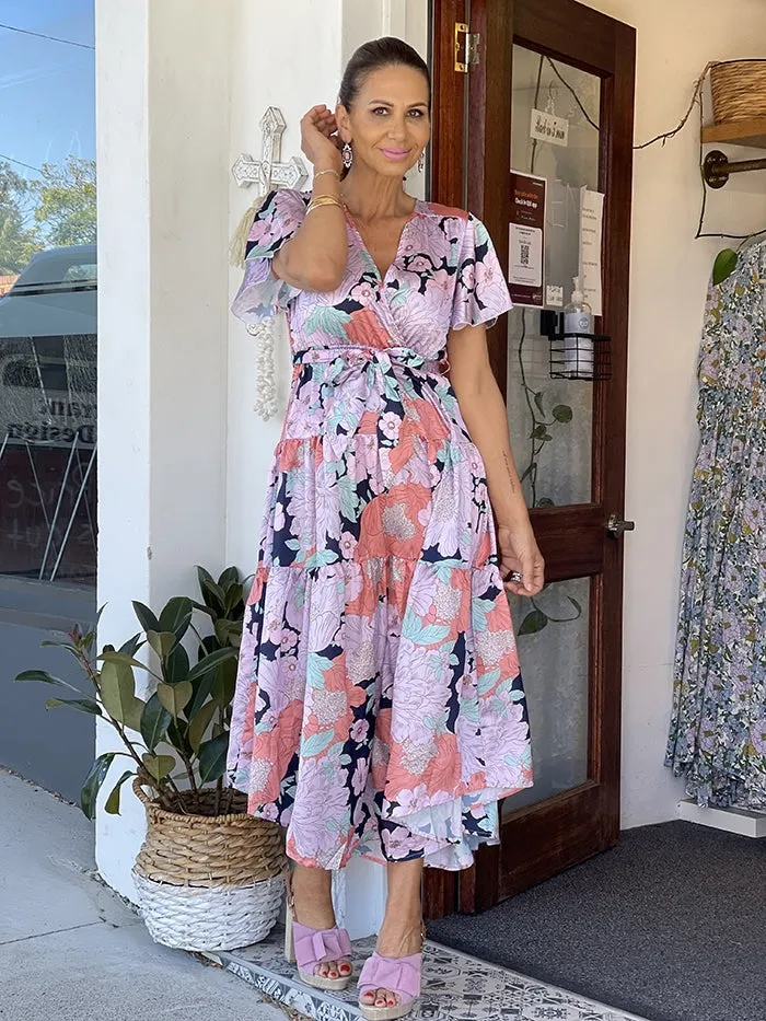 Retro Floral Dress - Pastels