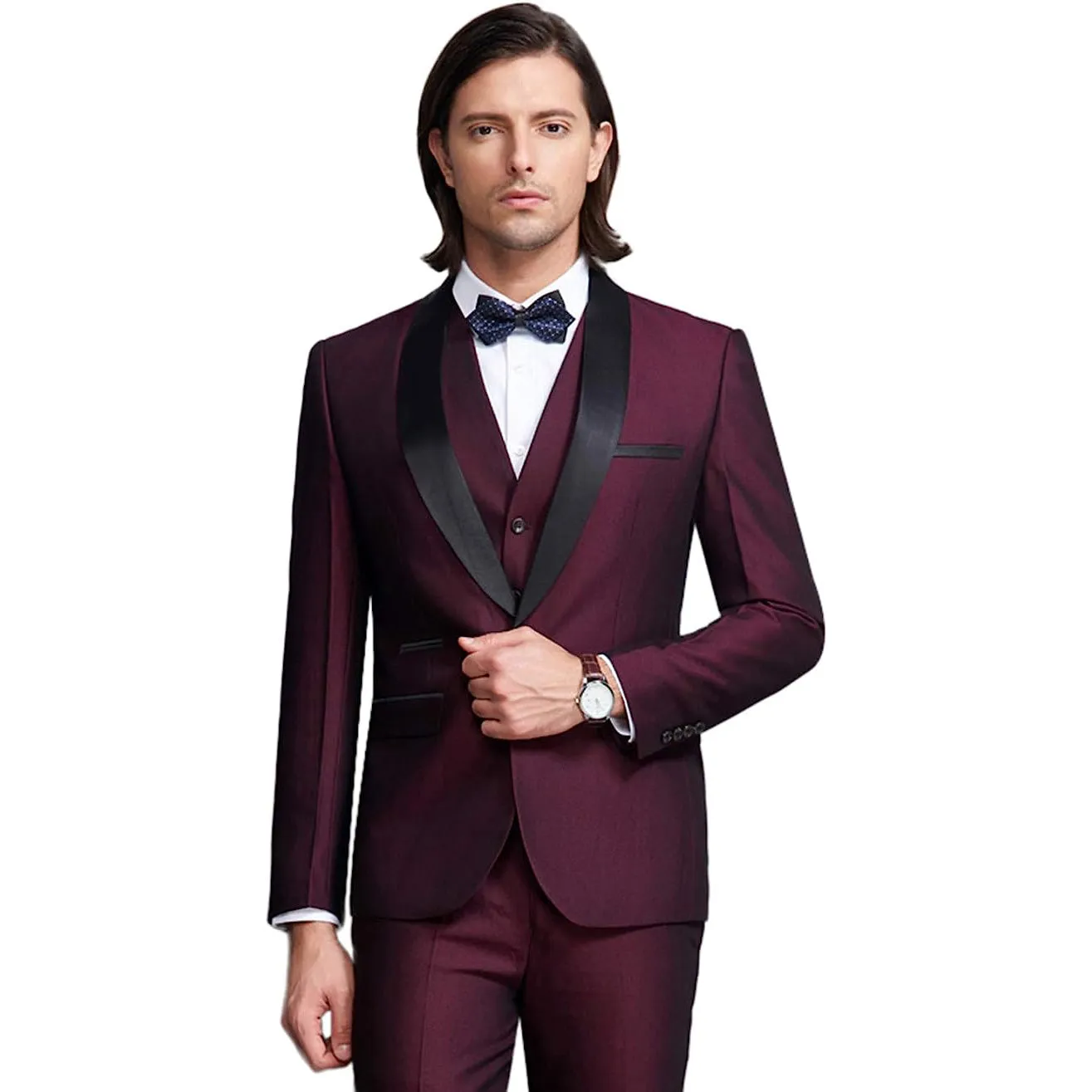 Retro Paris Vested Shiny Tuxedo Suit