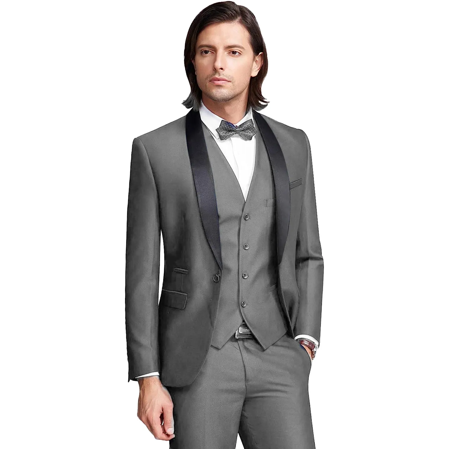 Retro Paris Vested Shiny Tuxedo Suit