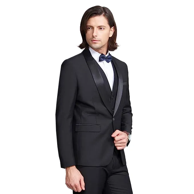 Retro Paris Vested Shiny Tuxedo Suit