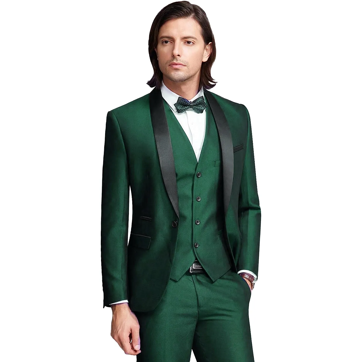 Retro Paris Vested Shiny Tuxedo Suit