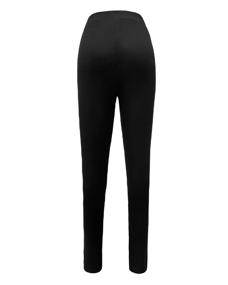 Rhinestone Slim-Fit Trousers