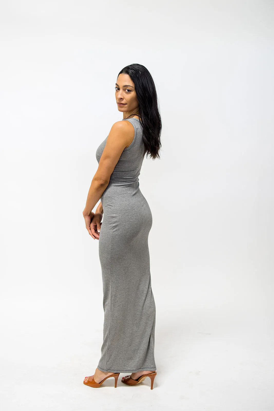 Ribbed Knit Maxi  Dress