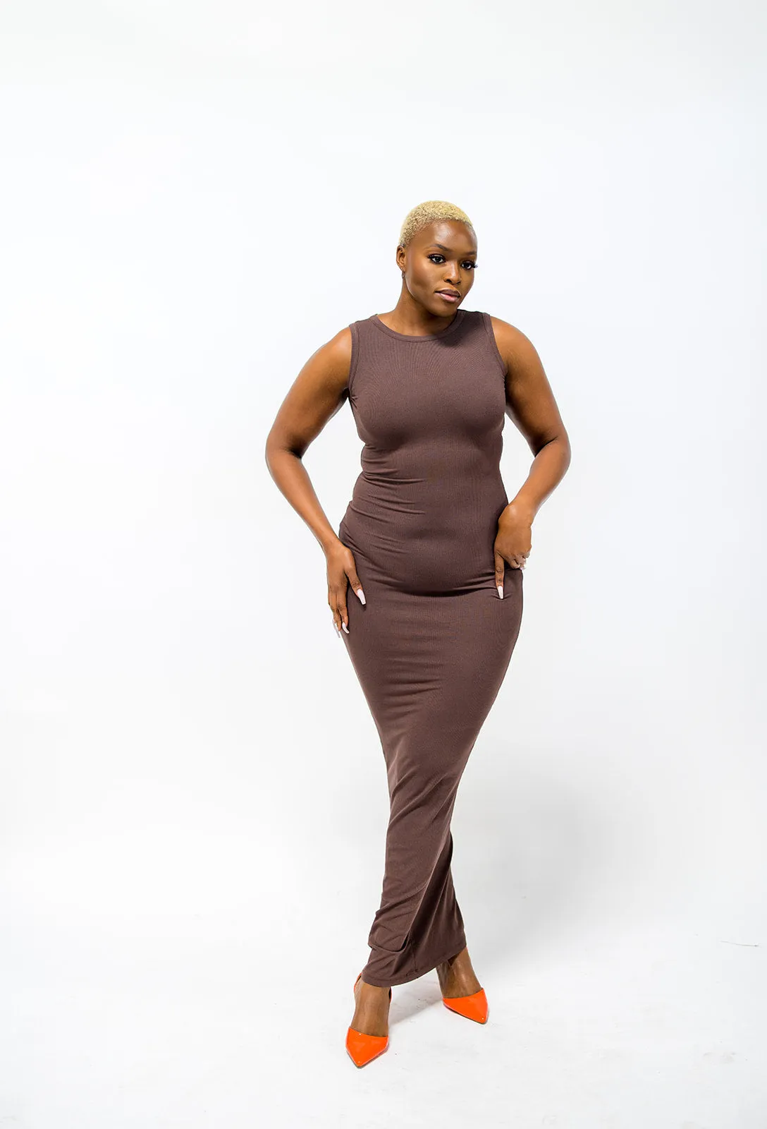 Ribbed Knit Maxi  Dress