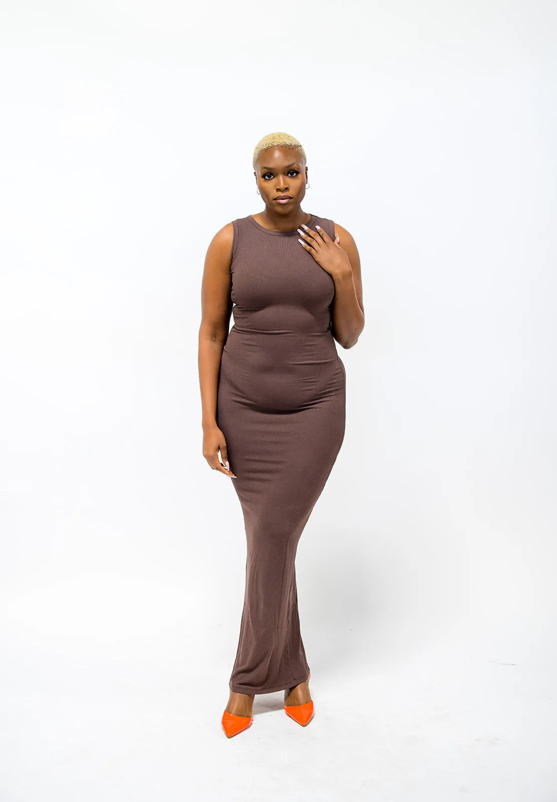 Ribbed Knit Maxi  Dress