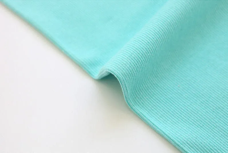 Ribbing Cotton Poly Rib Knit Fabric, Binding Knit Fabric, Hem Fabric, Quality Korean Fabric - Ivory, Mint, Pink - By Half Yard /42958