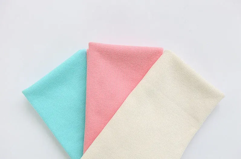 Ribbing Cotton Poly Rib Knit Fabric, Binding Knit Fabric, Hem Fabric, Quality Korean Fabric - Ivory, Mint, Pink - By Half Yard /42958
