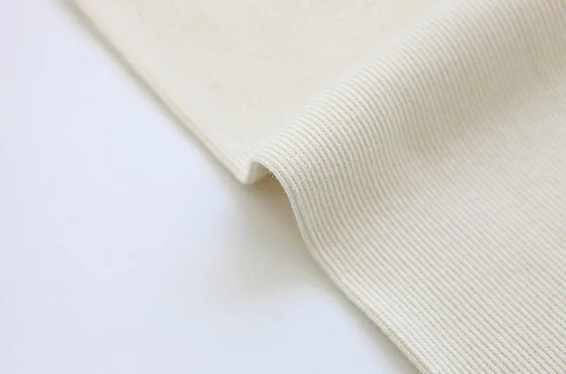 Ribbing Cotton Poly Rib Knit Fabric, Binding Knit Fabric, Hem Fabric, Quality Korean Fabric - Ivory, Mint, Pink - By Half Yard /42958
