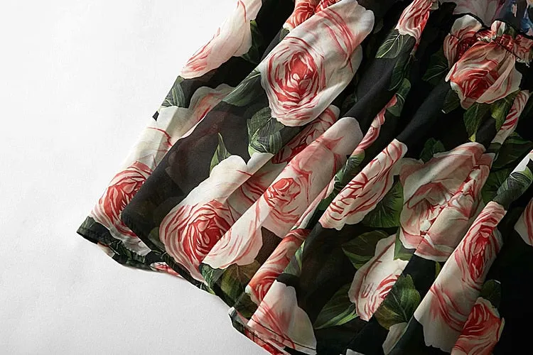 RIO Floral Print Chiffon Dress
