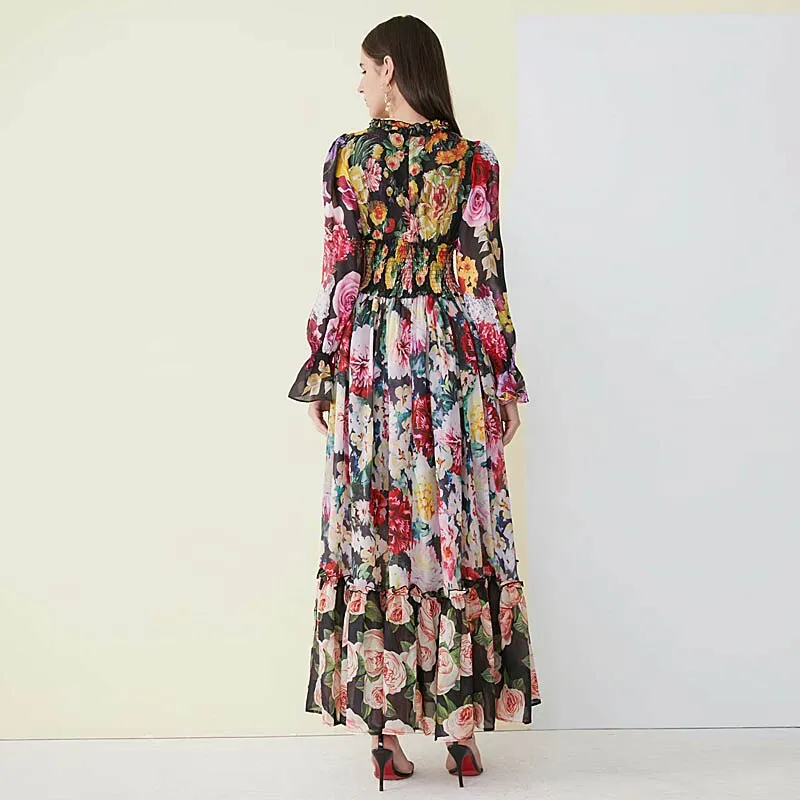 RIO Floral Print Chiffon Dress